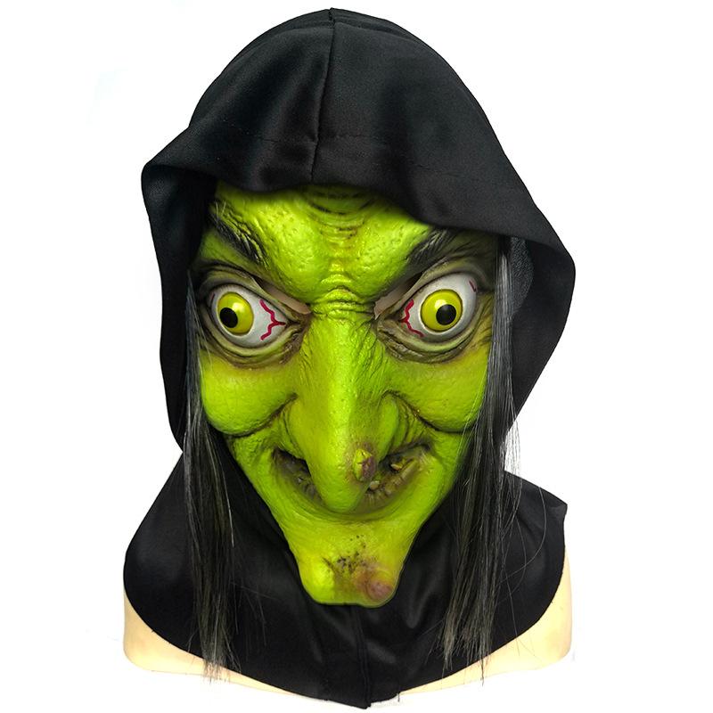 Halloween Flesh-colored Witch Mask, Haunted House Escape Room Costume, Prank Female Witch Headgear, Role-playing Prop