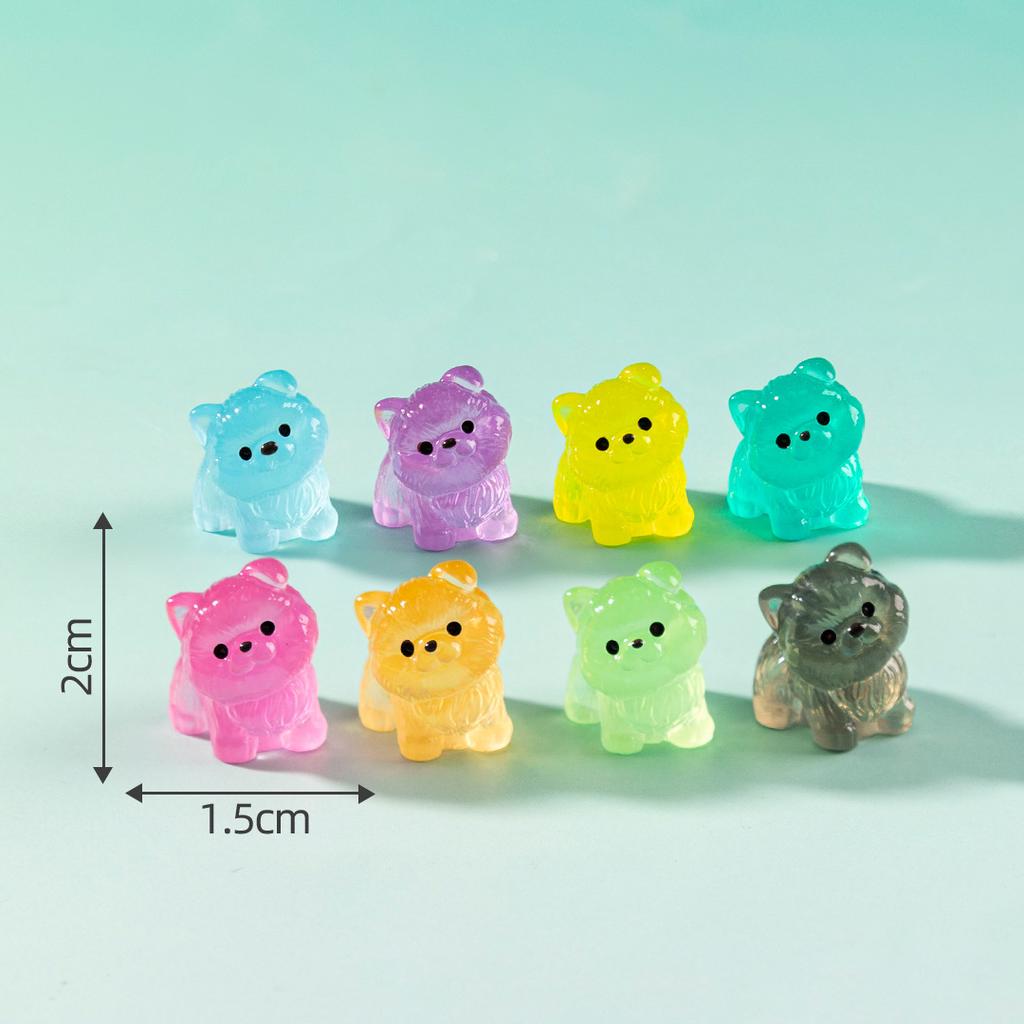 24/48Pcs Mini Luminous Figures Puppy Miniature Decor Glow At Night Dog Dolls Diy Fairy Garden Landscape Ornament Accessories