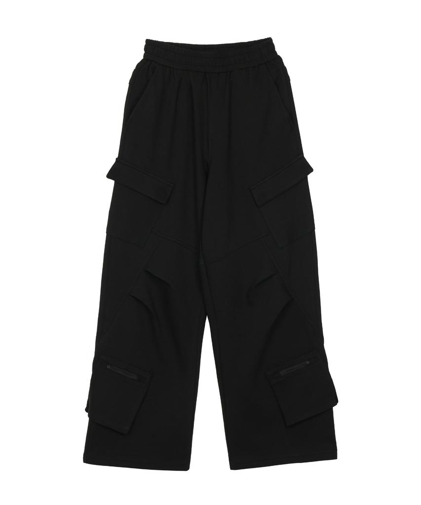 FDR Slant Pleats Multi Cargo Sweat Pants M.Gray