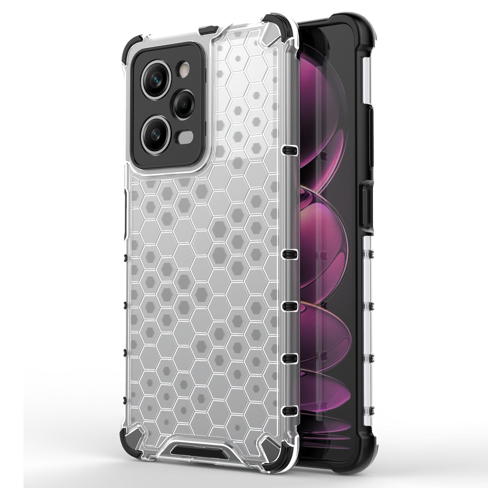 

For Xiaomi Redmi Note 12 Pro 5G/Note 12 Explorer 5G Honeycomb Texture TPU+PC Phone Case Back Cover Grey