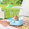 Hamster Outdoor Carriers Cage Portable Hamster Cage with Clear Large Flip Cover for Hamster Bird Carrying Pet Supplies