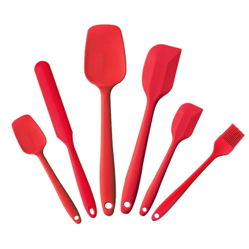 6 Pieces Silicone Spatula Food Grade for Baking Cooking Cake Frosting Kit Heat Resistant Non Stick Kitchen Baking Tool