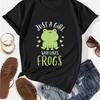 New Summer Fashion Just A Girl Who Loves Frog Shirt Cute Frog Shirt Fun Frog Lover Gift Women's Round Neck T-shirt