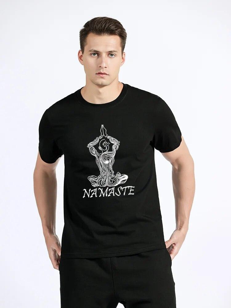 NAMASTE Yoga Frauen Print T Shirt Unisex Kurzarm Baumwolle lose T-Shirt Sommer T-Shirt Tops Harajuku Streetwear