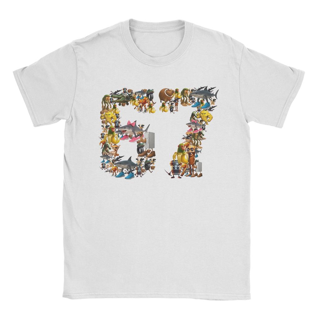 Vintage TShirt Summer 67 Six Seven Birthday Meme Viral Italian Brainrot Novelty T Shirts Cotton Tee Shirt  Unisex Casual Hot Sale