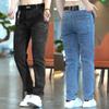 Korea Fashion Men Jeans Cargo Denim Pants Casual Blue Gray Pocket Denim Pants Straight Jean Womens Streetwear