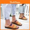 Elegant Summer Women Three-color Stitching Sandals With Open Toe Beach Wedges