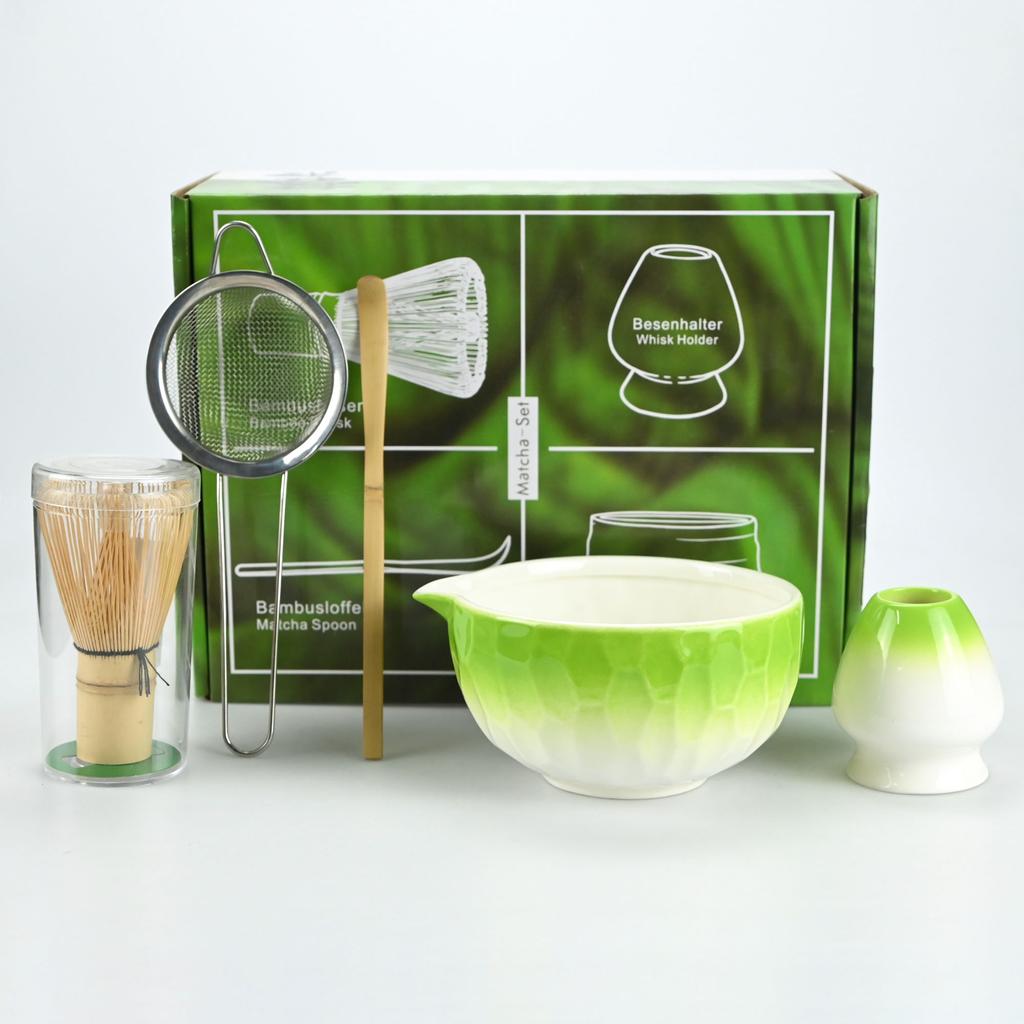 Matcha Whisk Set -Matcha Bowl, Matcha Whisk (Chasen), Whisk Holder, Sifter,Tea Scoop, The Perfect Bamboo Whisk For Matcha Tea.