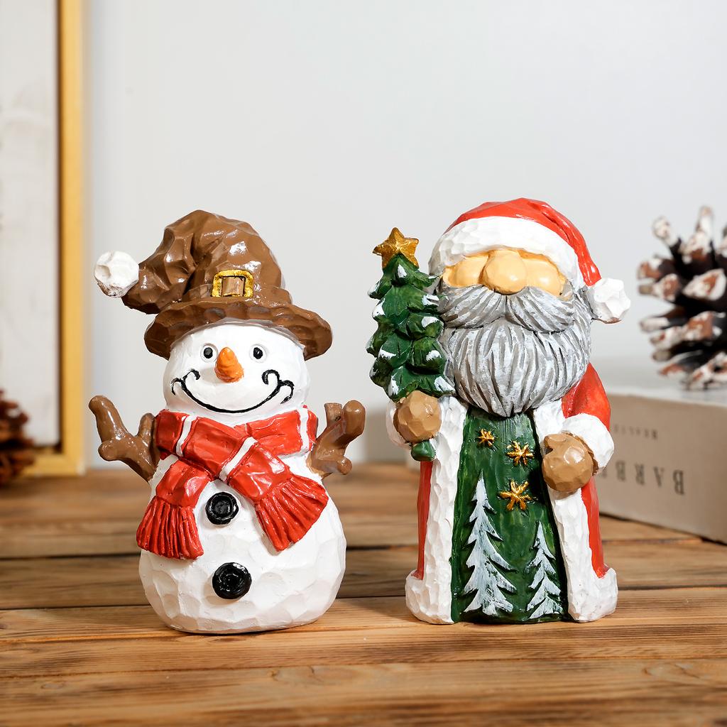 1 Piece Santa Claus Resin Sculpture Ornament - Holiday-Themed Home Decoration