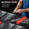 80 pcs Magnetic Modular Wrench Organizers for Tool Drawers - Wrench Rack with Metric&SAE Labels, Perfect Tool Storage Holder with Magnet. Gift for