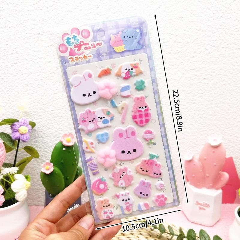 3D Cute Animal Butt Stickers Plush Pinched Happy Buttocks Sticker Stress Ease Puffy Sticker For Diy Scrapbook Phone Case Decal