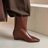 Fashion Women Pointed Toe Mid Calf Chelsea Boots Designer Wedges Oxford Shoes 2024 Walking Goth Dress Shoes Winter Mujer New Zapatillas