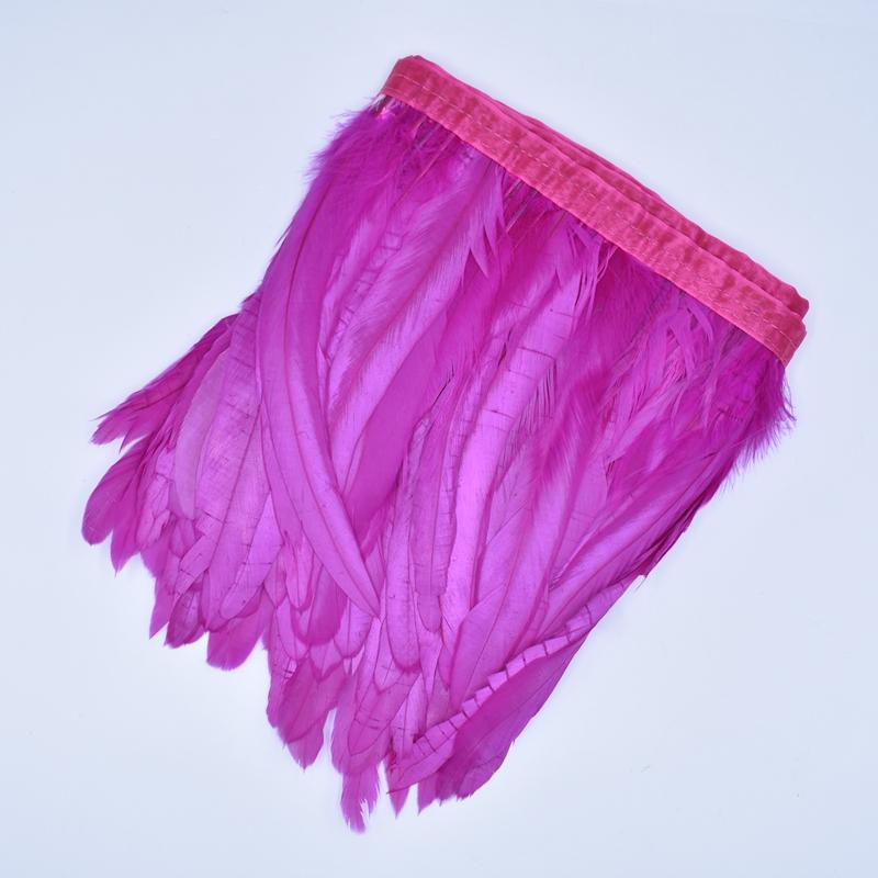 2Meters Colored Rooster Tail Feather Trim Ribbon Tape Black Pheasant Feathers for Crafts Carnival Party Decoration Decorative