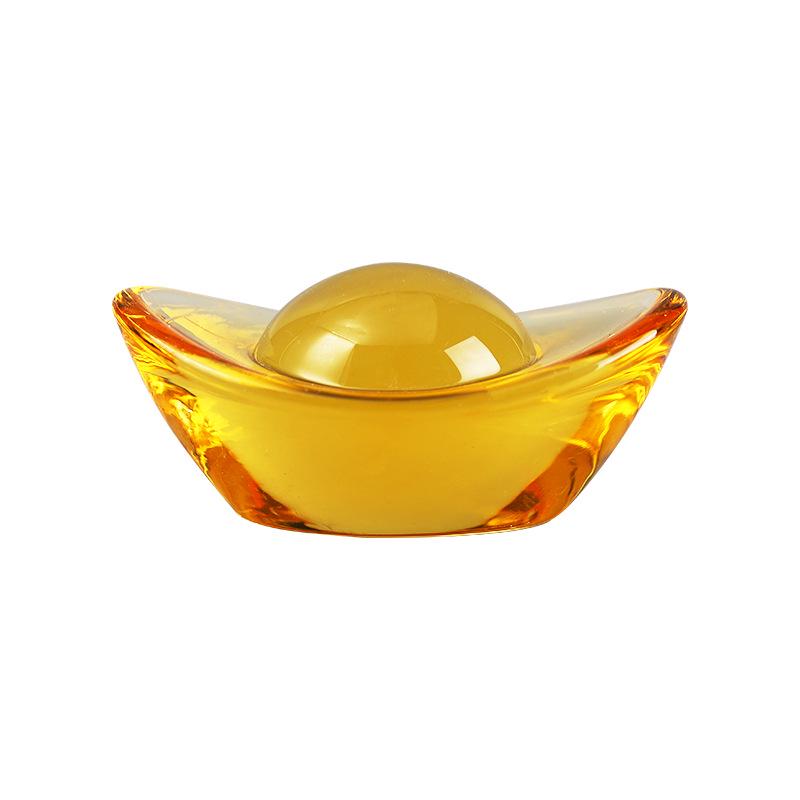 Golden Glazed Ruyi Crystal Fortune Vase Decor Ornament