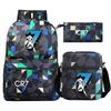 Football Star Cr7 3Pcs Boy Girl Back To School Book Bags, Student Shoulder Bag Pencil Case Backpack, Teenagers Mochila Men Women
