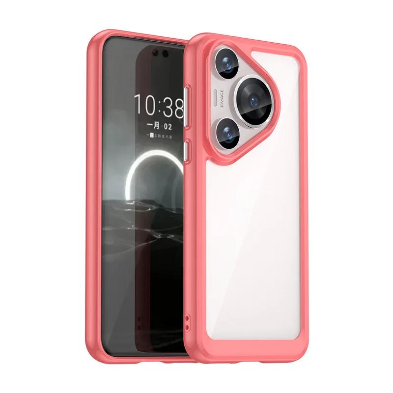 New Transparent Colorful TPU Case for Huawei Pura 70 Pro P70 P60 Protective Cover Clear Fundas Coque Capa Shell