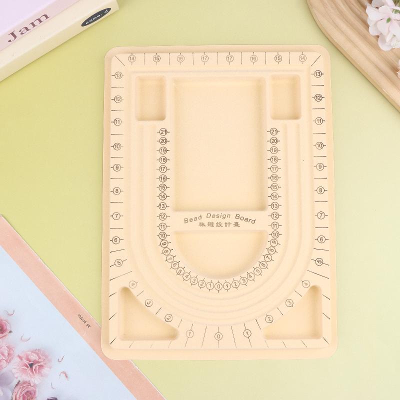 U Shape Bead Design Board Smooth Edge with Clear Scale DIY Jewelry Measuring Tray for Beading Party Group Craft Activities