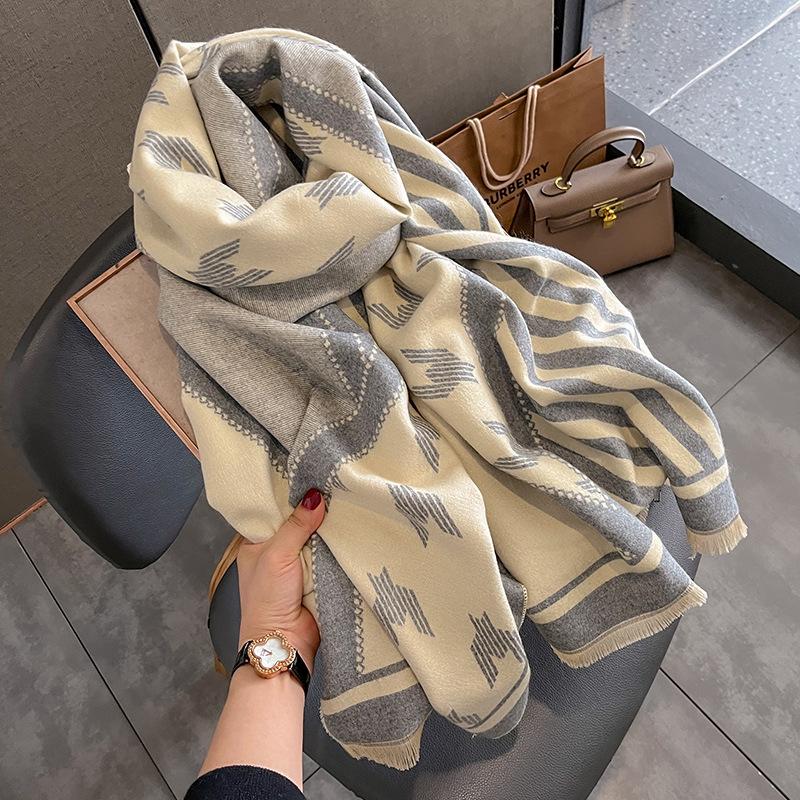 

Новинка 2023 года, кашемировый шарф, корейская универсальная студенческая утолщенная шаль с кондиционером 65x185cm