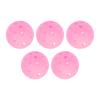 Lot de 5 balles de pickleball lumineuses à 40 trous, 74 mm, pour terrain extérieur, rose