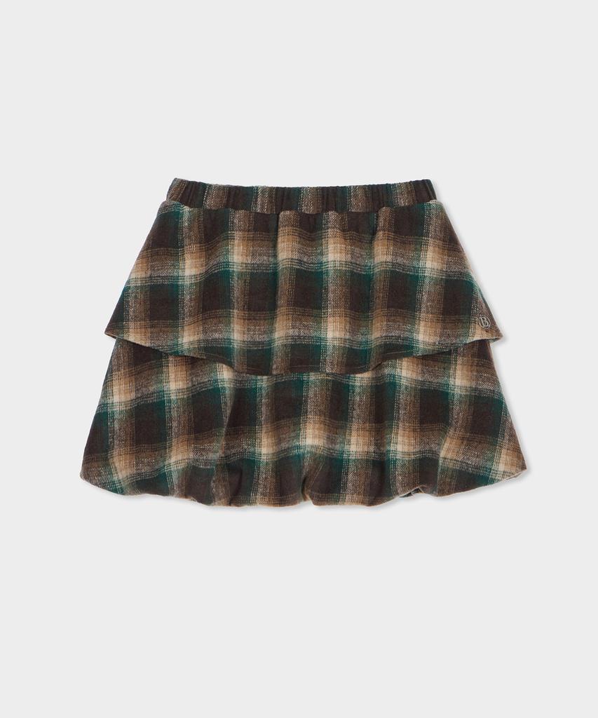 Belloel Cancan Check Mini Skirt Green