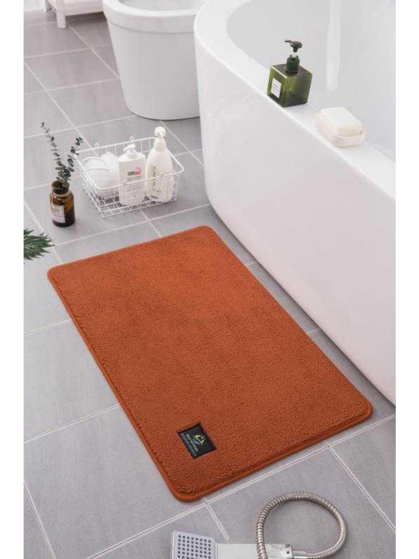 

Коралловый флисовый тисненый коврик для ванной комнаты из кашемира, нескользящие ковры для ванной, коврик для ванной, коврик для двери в душевую кабину, пена с эффектом памяти, 3D-подложка 400mm*600mm коричневый