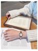 Jinmiou Women's Exquisite Mother-of-Pearl Square Leather Watch, Waterproof and Elegant for Daily Wear.