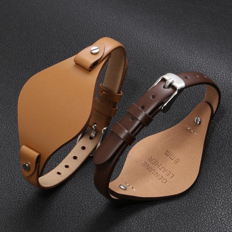 Premium Leder Dünnes Uhrenarmband Business Reise Outdoor Nutzung Kratzfest Schnellwechsel-Federstege