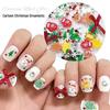 Christmas Nail Art Decorations: Red Wine Ribbon Bow & Snowflake Sequins