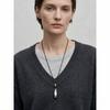 Minimalistische Mattierte Tränenanhänger Halskette für Damen, Schwarze Lederkordel Halskette, Verstellbare Lange Pullover Kette Halsschmuck