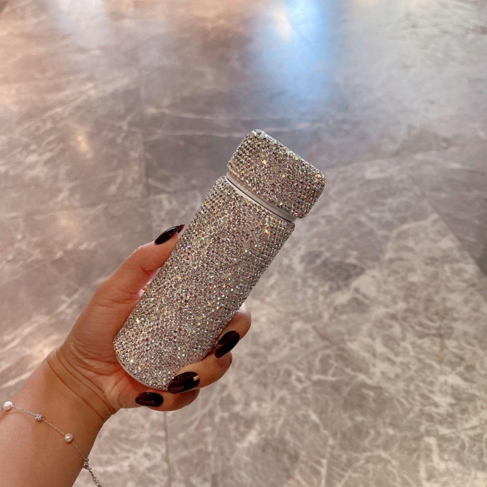 Creative Diamond Water Bottle 150ml Portable Diamond-encrusted Mug Exquisite Stainless Steel Refillable Water Bottle Travel
