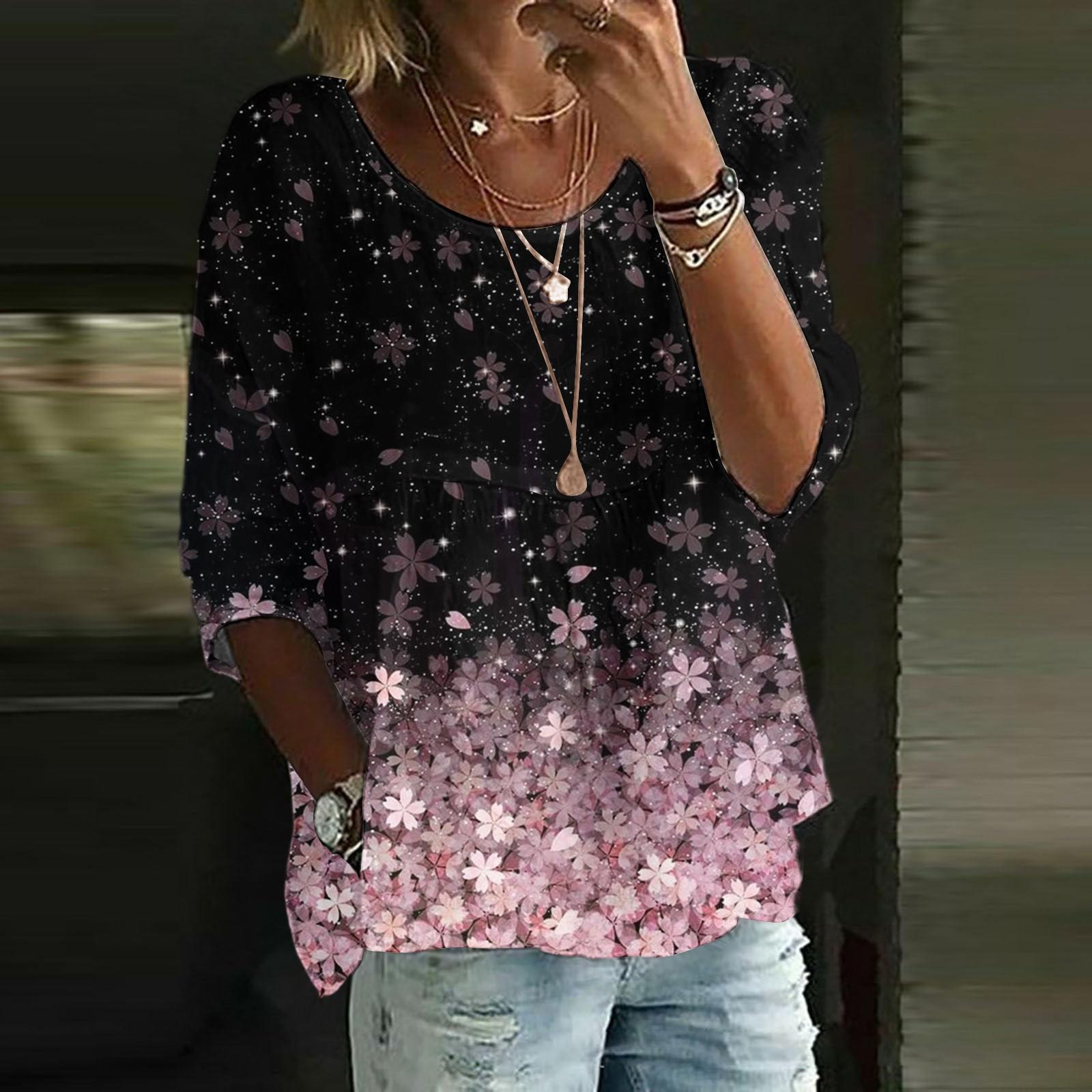 

Льняные рубашки для женщин с рукавом 3/4 на пуговицах с круглым вырезом летние топы нарядные повседневные милые рубашки XL