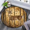 Forest Deer Round Area Rug,Carpet Rug for Living Room Bedroom Sofa Playroom Decor,Non-slip Floor Mat