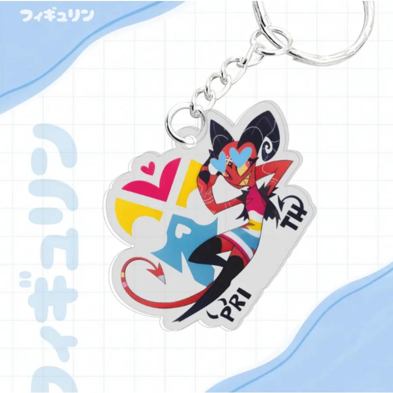 Acrylic Key Buckle for Helluva Boss Moxxie Millie Stolas Beelzebub Stella Anime Theme Acrylic Creative Keychain Pendant Gift