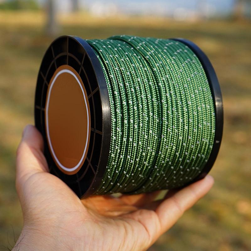 50m 4mm Reflective Paracord Tent Cord Rope Camping Canopy Shelter Awning Rope Runner Guy Line Outdoor Guy Lines fixed rope
