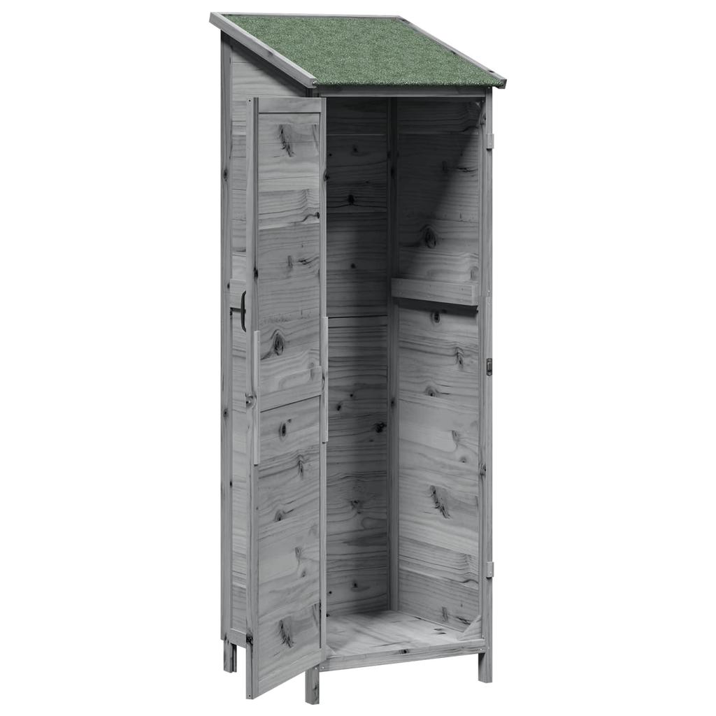 Garden Shed Gray 59.5 x 56 x 176.5 cm Solid Spruce Wood