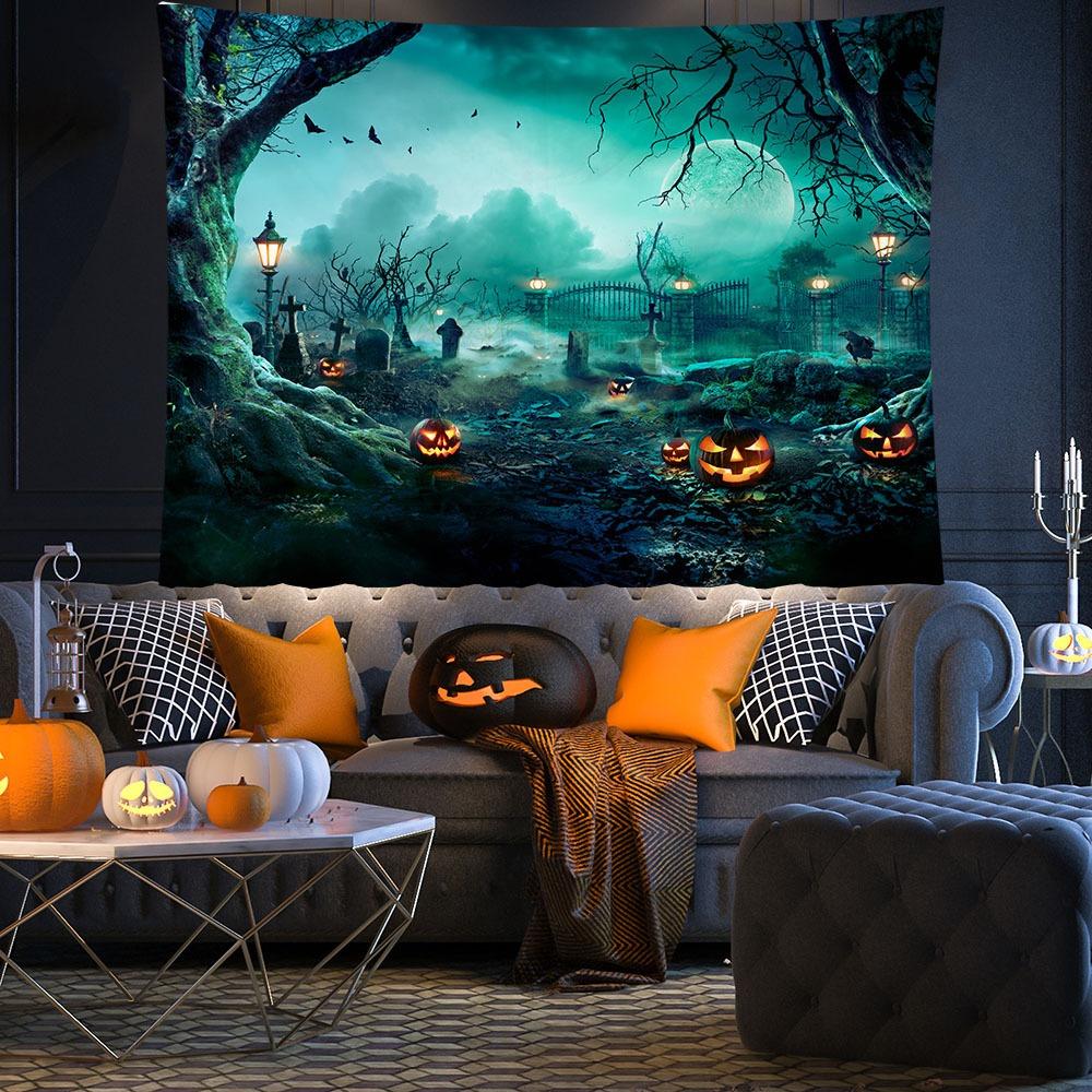 Nuovo arazzo Horror Halloween sfondo per festa Horror notte decorazione striscione panno da appendere panno atmosfera decorazione casa