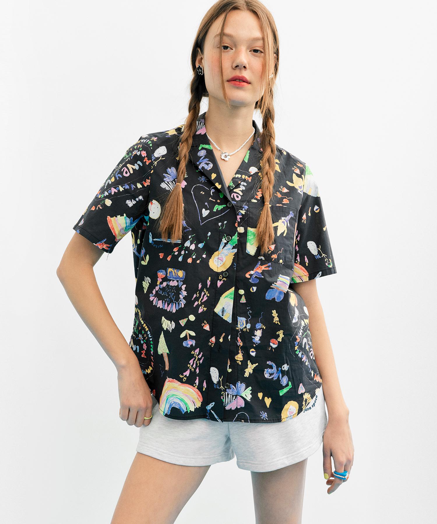 Jun Jun Space Painting Shirts_Black(Painting Shirts-Black) M