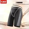Men's Anti-Embarrassment Swim Trunks, Plus Size Square Leg Swimsuit for Hot Spring & Outdoor