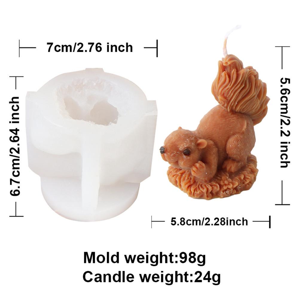 3D Panda Frog Candle Mold Handmade Cute Animal Soap Aromatherapy Mold Lively Squirrel Gypsum Resin Pendant Desktop Decoration