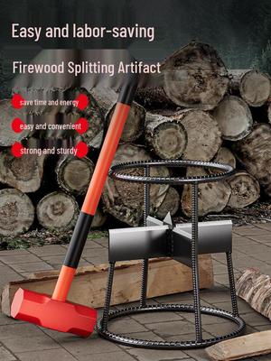Spaccatrice per Legna Rurale Manuale ed Elettrica: Supporto per Taglio Legna a Forma di Croce per Uso Domestico e all'Aperto.