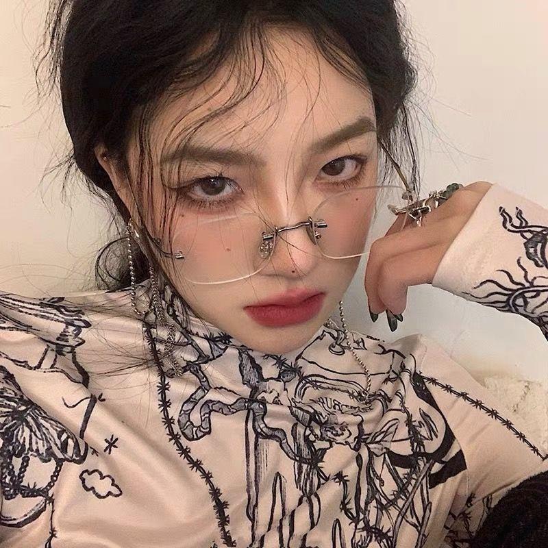 Königliche Schwester Kurzsichtigkeitsbrille Damen Tide Randlos Blaulichtschutz Strahlung Einfache Artefakt