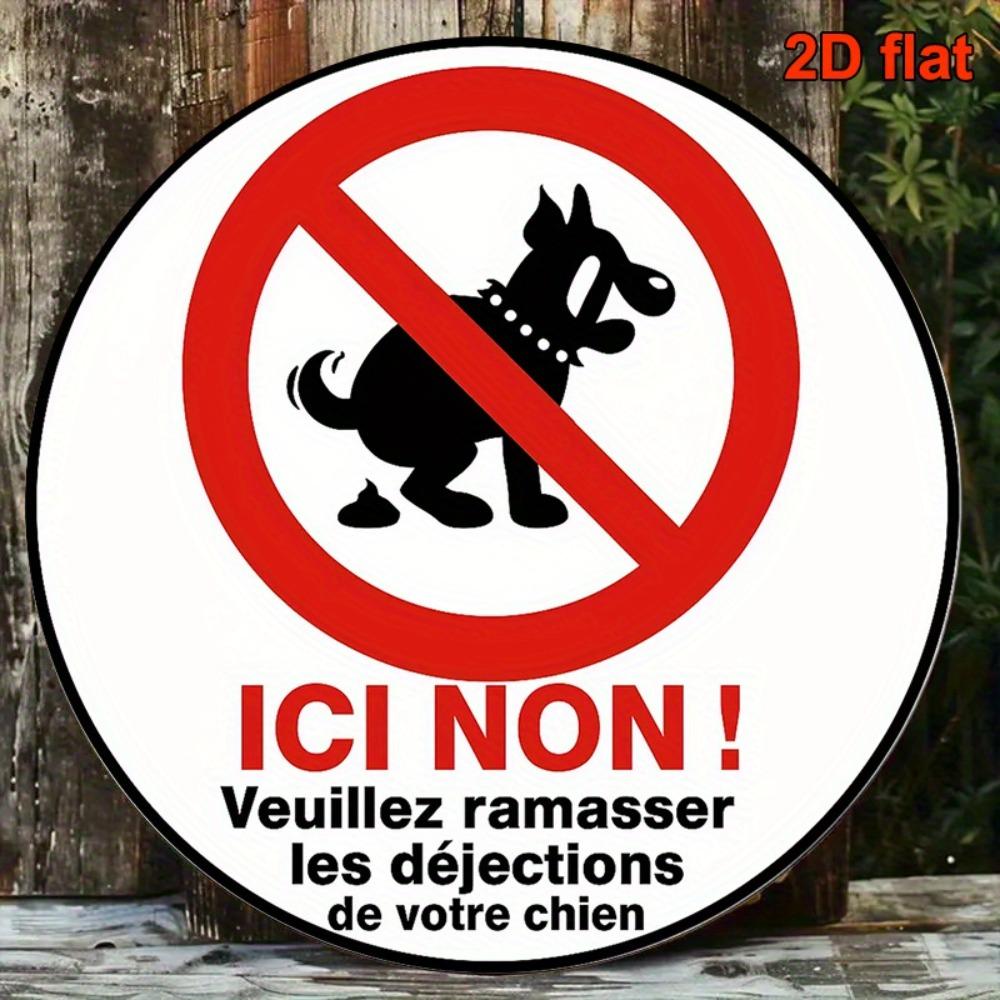 No Pets Urinating In Round Aluminum Sign  Vintage French Style Outdoor Garden Yard Decor