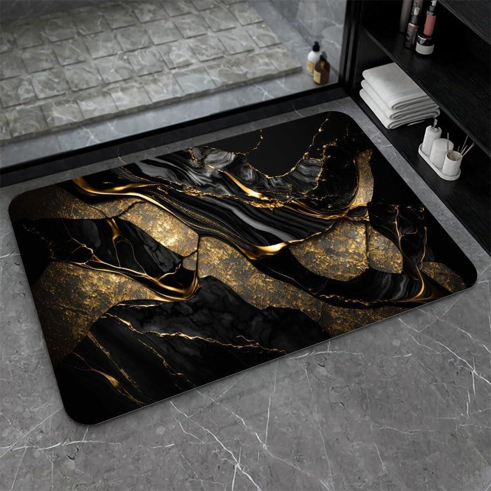 Modern Luxury Marble Patterns Art Door Mat Home Deocr Non-Slip Rectangular Rug Indoor Outdoor Carpet for Bedroom Entryway Living