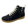 Large size Martin boots women's round head flat bottom autumn and winter lace-up zipper short boots velvet cotton shoes