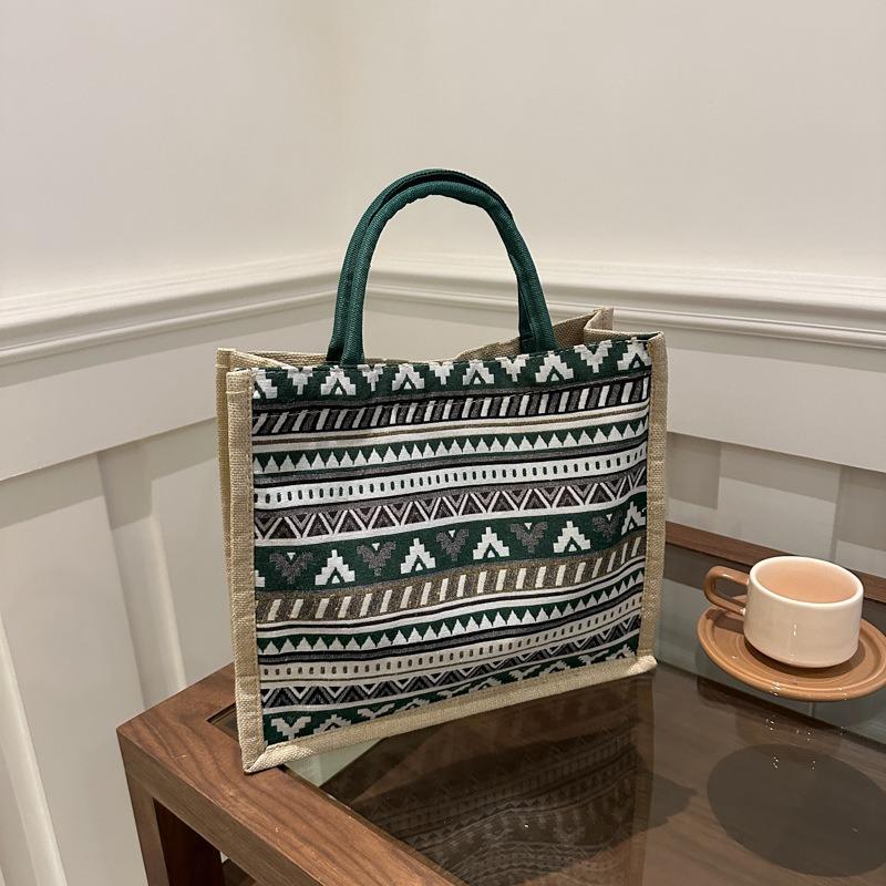 

Сумка National Wind из хлопка и льна, модная, повседневная, модная сумка, женская сумка зелёный