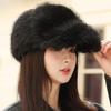 Ladies Hat Winter Hairy Imitation Mink Baseball Cap Ladies Foreign Style Winter Thick Thermal Cap