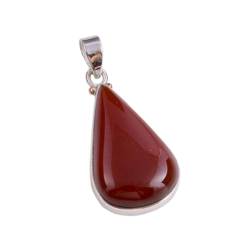 Natural Red Onyx Gemstone Handmade 925 Solid Silver Jewelry Pendant 1.50'' u7R72