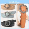 Damen Vintage Blumenmuster Pu-Gürtel Mit Legierungsschnalle Für Freizeit- Und Bürokleidung