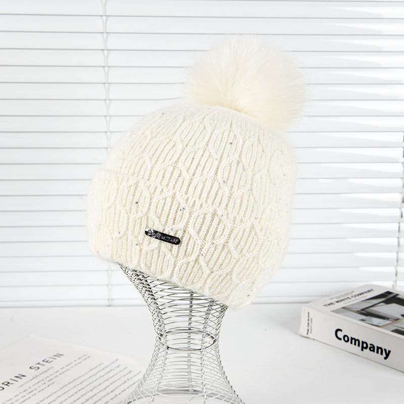 Hut Herbst und Winter Damen Warme Wollmütze Fleece Verdickte Strickmütze Niedliche Ohrenmütze Lässig Outdoor- & Weihnachtsbekleidung