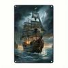 Vintage Sailing Ship Metal Wall Art Poster for Living Room